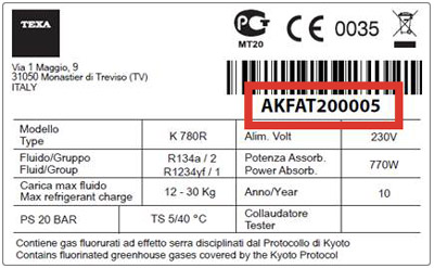 Numero di serie strumento